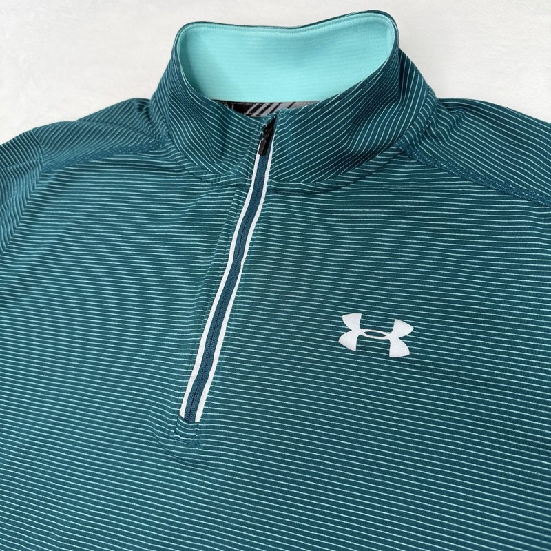Under Armour 1/4 Zip Pullover Long Sleeve Running Shirt Mens Size L Teal Green gallery