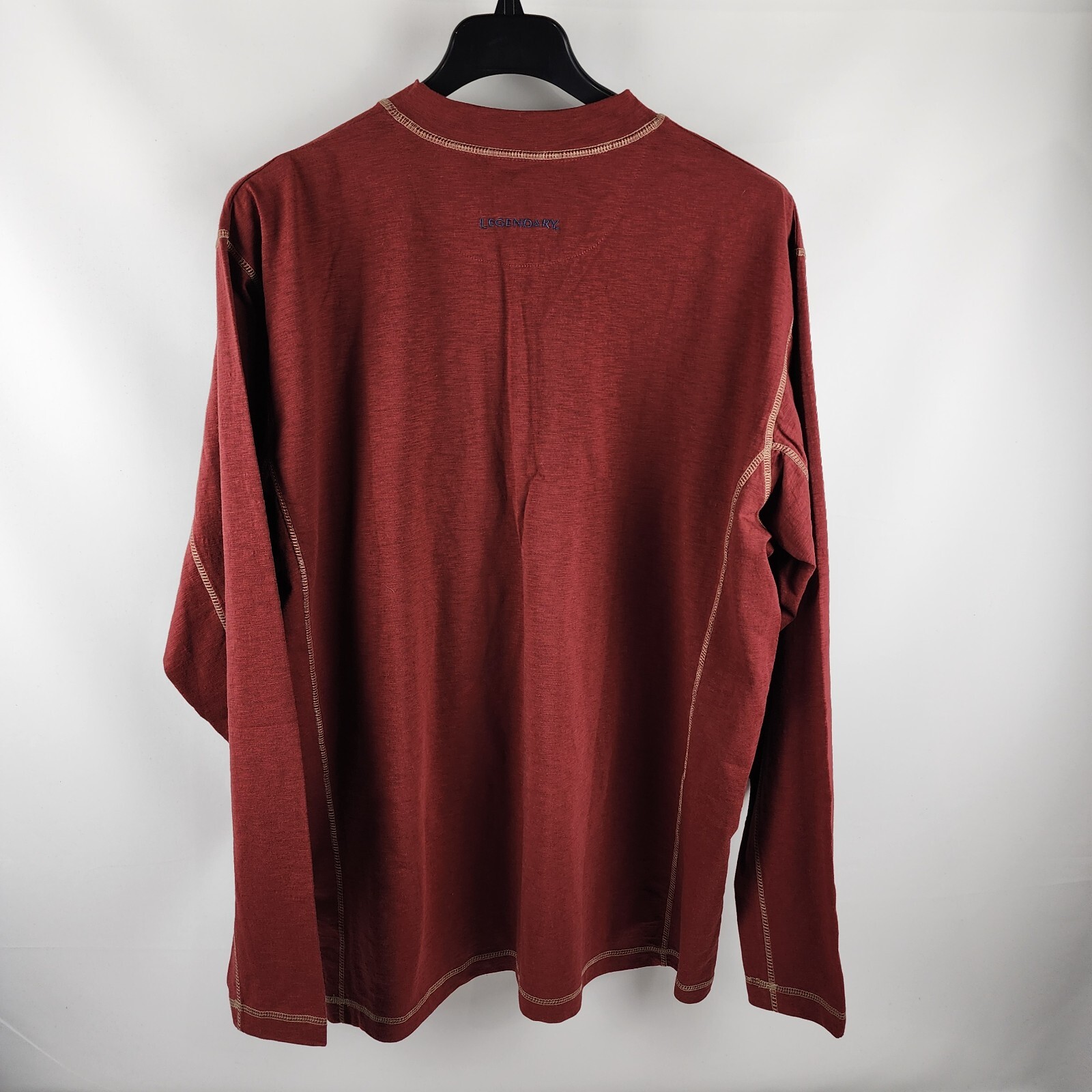 Legendary Whitetails Shirt Men 2XL Burgundy Maverik Slub Henley 1/4 Button NWT gallery
