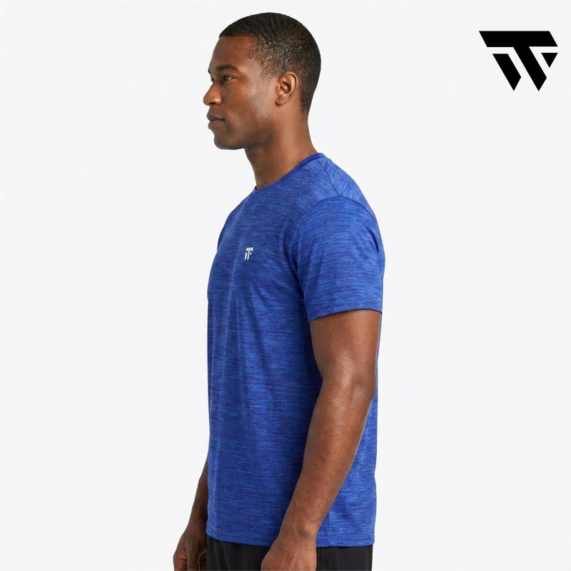 Men’s Royal Blue Gym T-Shirt Athletic Performance Workout Moisture Wicking Tee gallery