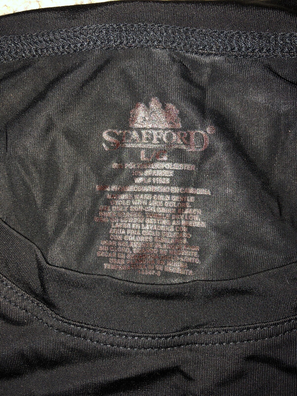 Stafford Men’s Polyester/Spandex Blend Black Muscle Shirt No Tags gallery