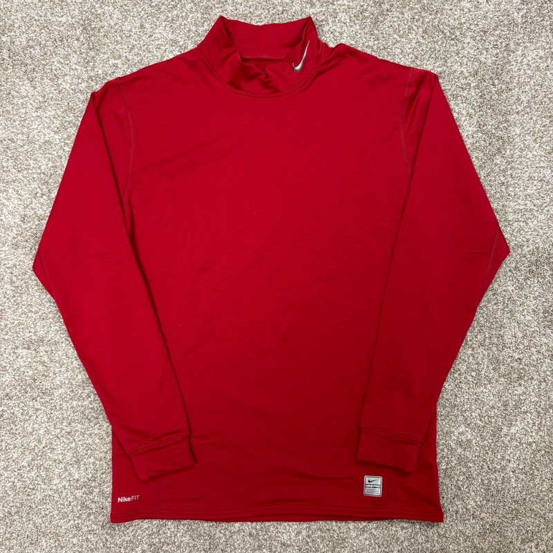 Vintage 90s Nike Team Pro Therma Base Layer Mens XXL Red Mock Neck Long Sleeve gallery
