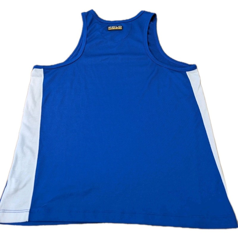 Polo Sport Ralph Lauren Blue Tank Top Mesh Polo 67 Basketball Mens Medium PRL067 gallery