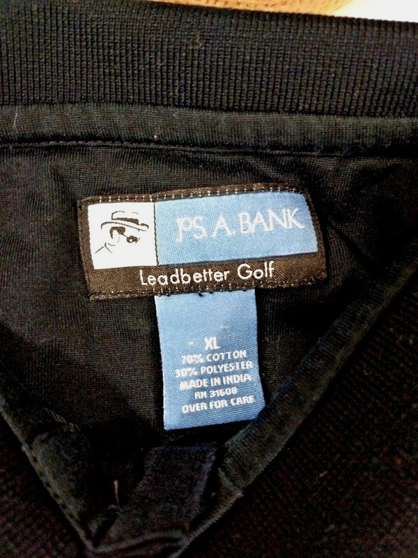 JoS A BANK Ledbetter Golf POLO SHIRT SS Mens XL Athletic Black Bronze Striped gallery