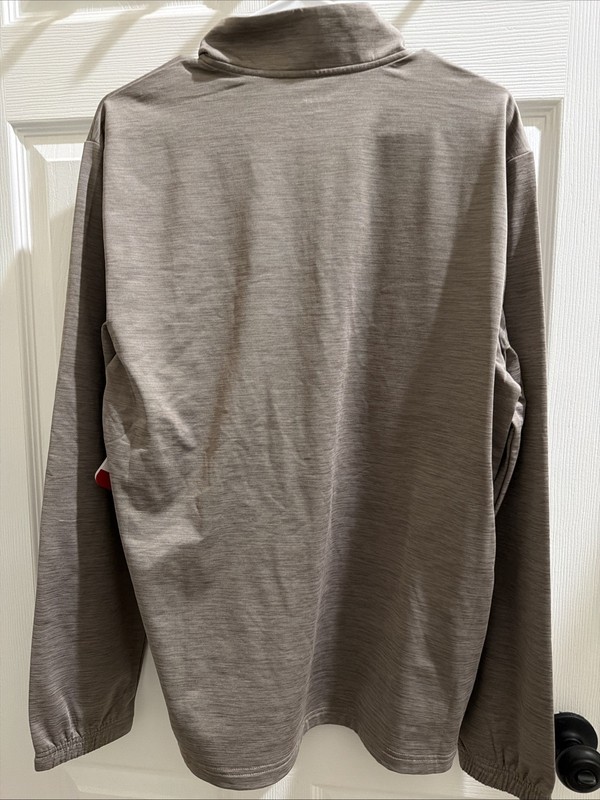 REEBOK Men’s Medium DRIFTWOOD Quarter-Zip Mock Neck Active Pullover Slim Fit NWT gallery