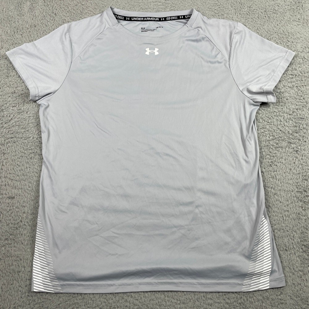 Under Armour Iso-Chill Training Shirt Mens Large Gray Short Sleeve Athletic