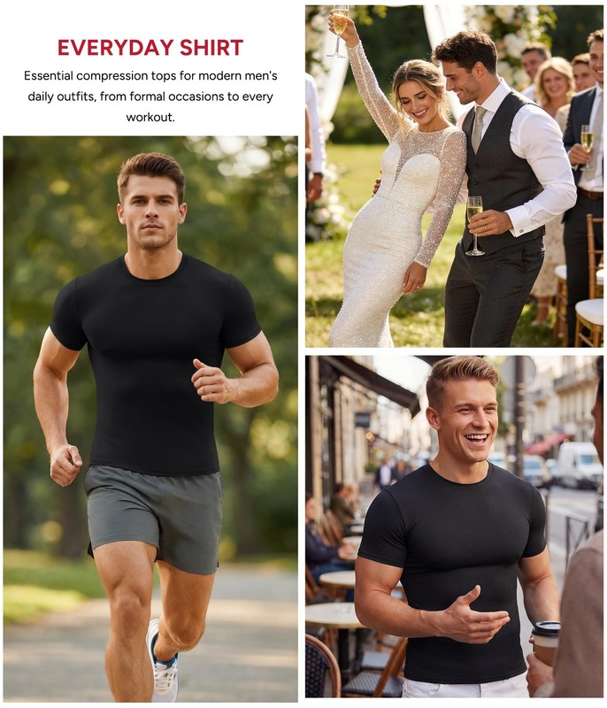 Compression Mens Shapewear Shirt Workout Body Shaper Tummy Control Tank Top f... gallery
