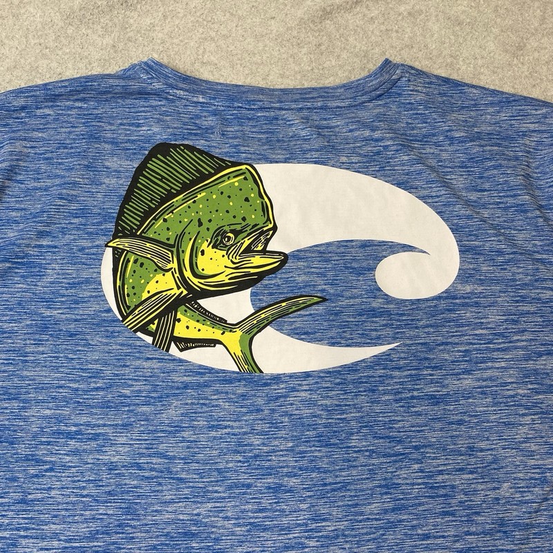 Costa Tech Angler Dorado Long Sleeve Shirt Men’s 2XL Blue Performance Fishing gallery