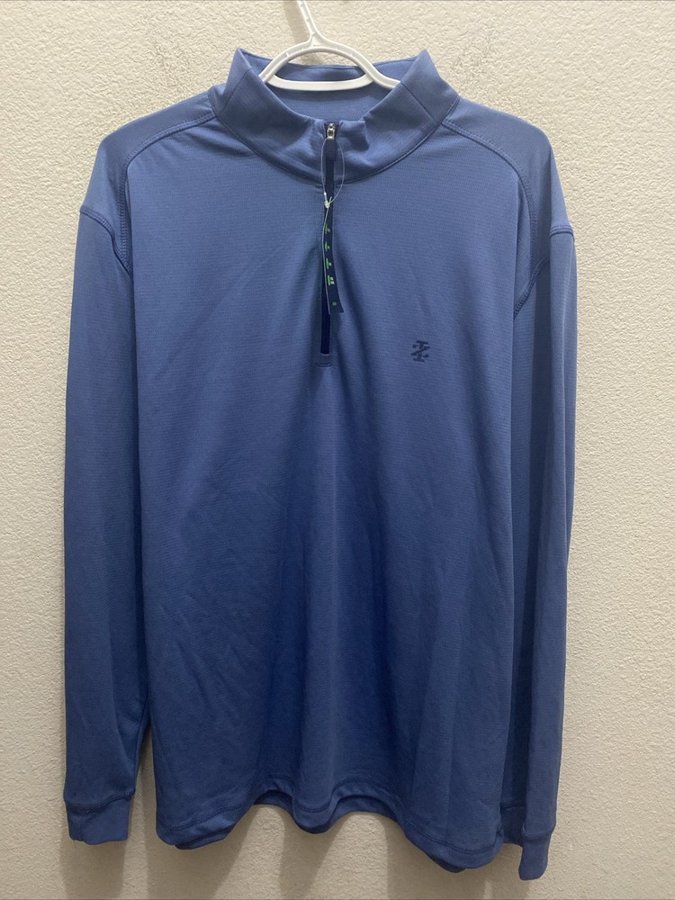 Izod Golf Men's XL Blue Pullover Long Sleeve 1/4 zip Mock Neck Activewear NWT