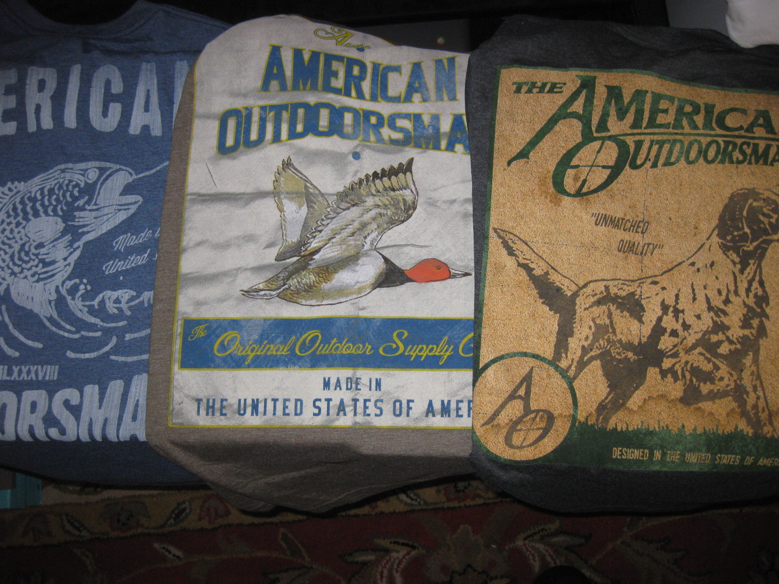 NWT AMERICAN OUTDOORSMAN ATHLETIC T-SHIRT MULTI COLORS/SIZES MADE IN USA gallery