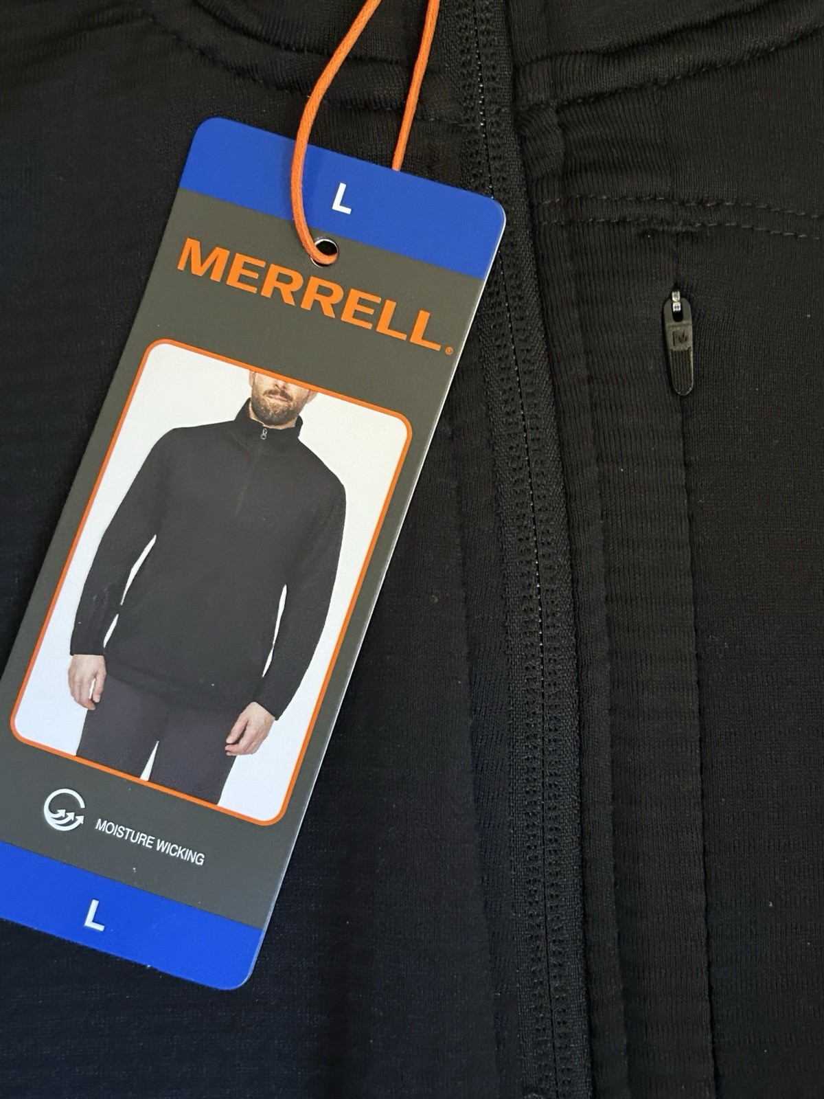 Merrell Men’s Moisture Wicking 1/4 Zip Mock Neck Pullover Black L gallery