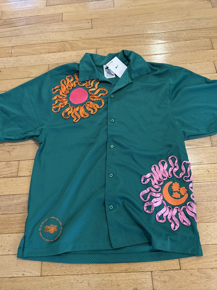 Nike Uphoria Button-Up Mesh Short Sleeve Top Jersey Shirt Mens SZ M DV9676