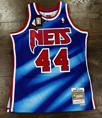 NWT Mitchell & Ness Nets 1990-91 Derrick Coleman NBA Swingman Blue Jersey Medium