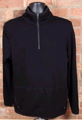 01.Algo Performance Black Long Sleeve 1/4 Zip Pullover Stretch Wicking Medium
