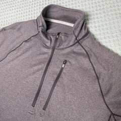 LL Bean Access Trail Tee 1/4 Quarter Zip Mens Medium Gray Hiking Shirt 509467