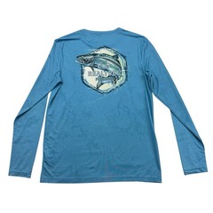 Realtree Fishing Shirt Mens Medium M Blue Long Sleeve Lightweight Fish Outdoors