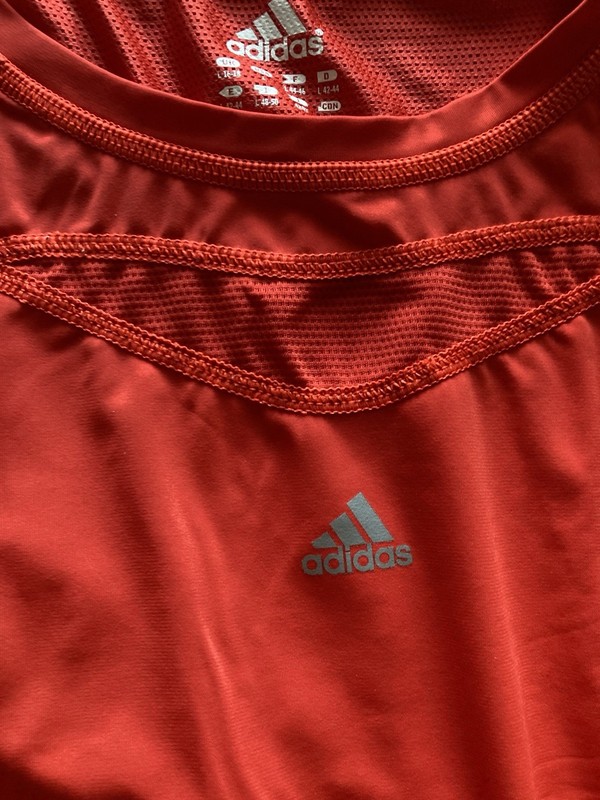 Adidas Climalite Red Shirt Large Men’s Athletic Workout Fitness Good Condition gallery