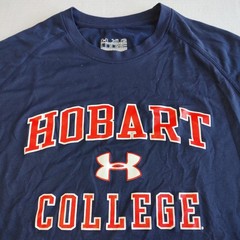 Hobart College Under Armour Shirt Mens XL Blue Performance Long Sleeve Loose Fit