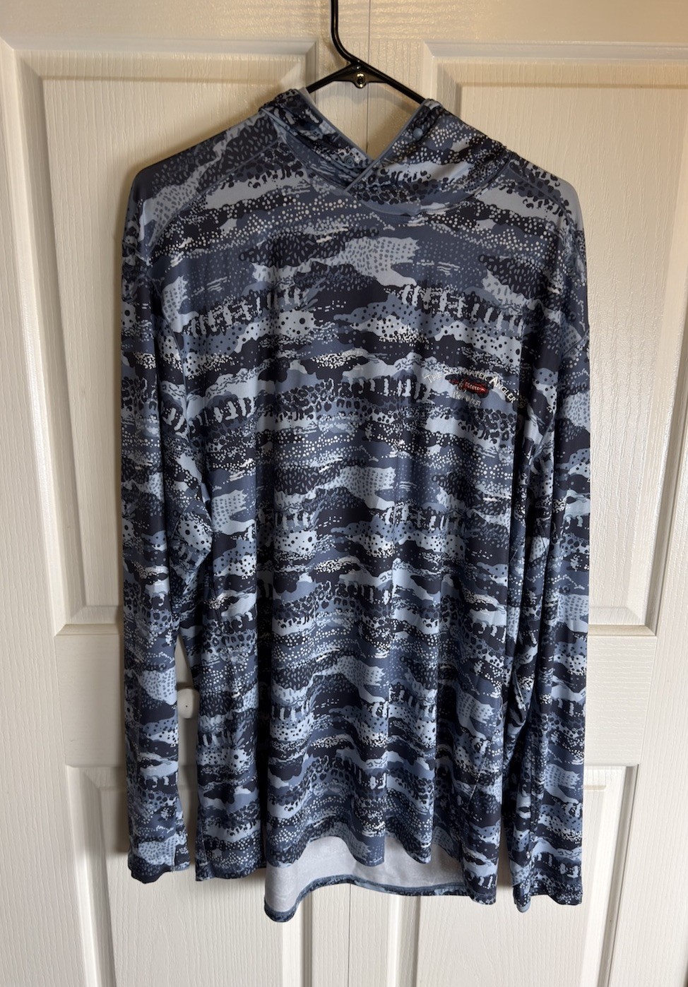 Simms SolarFlex Hoody Mens Size XL Gray Camo Insect Shield UPF 50 Fishing Shirt gallery