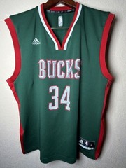 2015 Adidas Milwaukee Bucks Giannis Antetokounmpo #34 NBA Jersey Size L Swingman