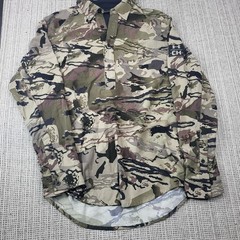 Under Armour Shirt Mens Small Camo Long Sleeve Hunting Button Front CH Logo
