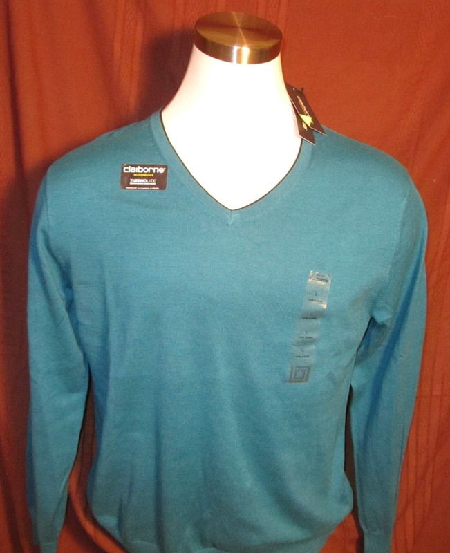 Claiborne ThermoLite Mens Long-Sleeve Performance Shirt, Lyons Blue, Size L, NEW gallery