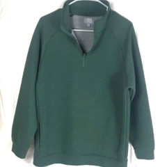 Berkley Jensen Mens Pull Over Long Sleeve Top Medium Half-Zip Sweat Shirt Green