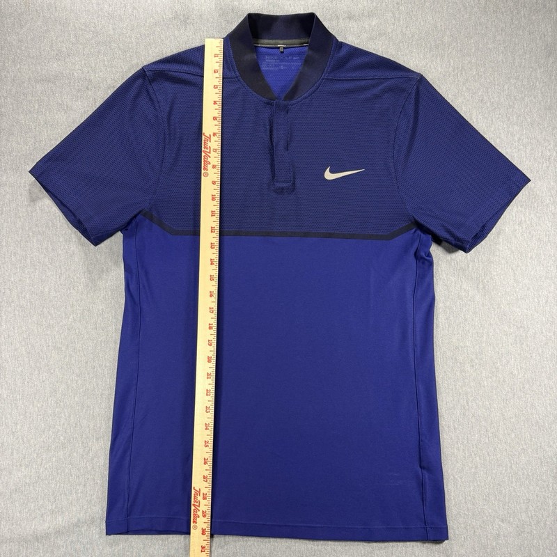 Nike Golf Blade Collar Men's M Alpha Fly Swing Momentum Polo Golf Shirt Blue gallery