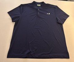 Grand Slam Performance Men’s Henley Navy Blue Tennis Shirt Large Short Sleeve