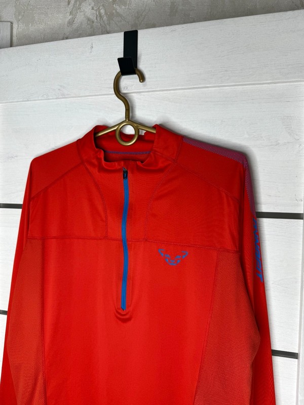 Dynafit React Dry 1/4 Zip Trail Running Shirt Men's Size L Red Long Sleeve Tee gallery