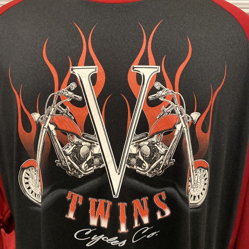 Men's Motorcycle V Twins Cycles Long Sleeve Performance Shirt Sz 2XL Solar Gear gallery