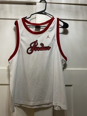 Jordan XL White Red Basketball Jersey Tank Sleeveless Mesh Number 23 Pullover