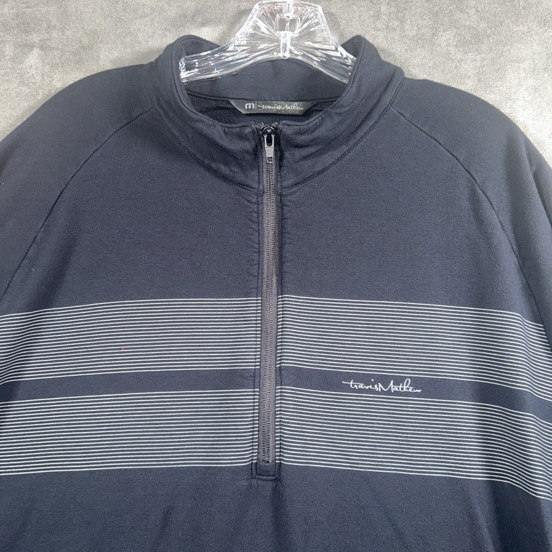 Travis Mathew 1/4 Zip Mens XL Black Pullover Shirt Performance Golf Stretch Soft gallery