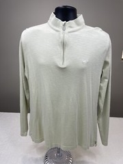 Fish Hippie 1/4 Zip Men M Heather White Long Sleeve Rayon Polo Fishing