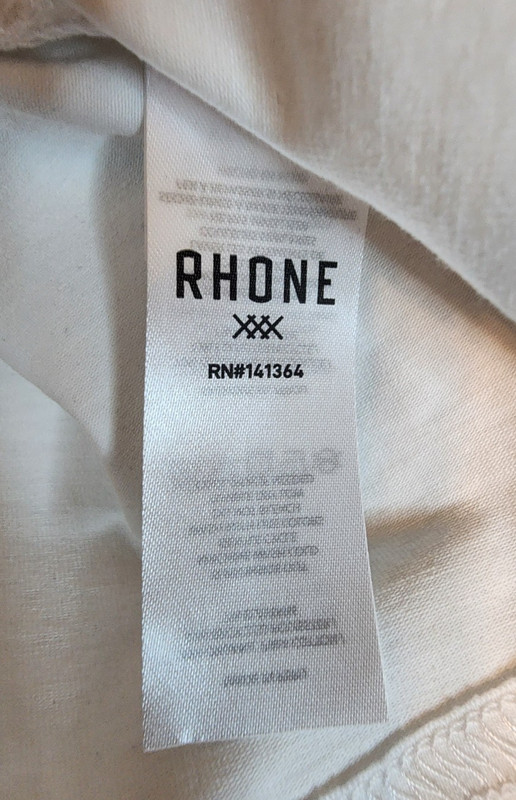 Rhone Performance Long Sleeve Crew Slim Fit Shirt Men L White Pima Cotton gallery