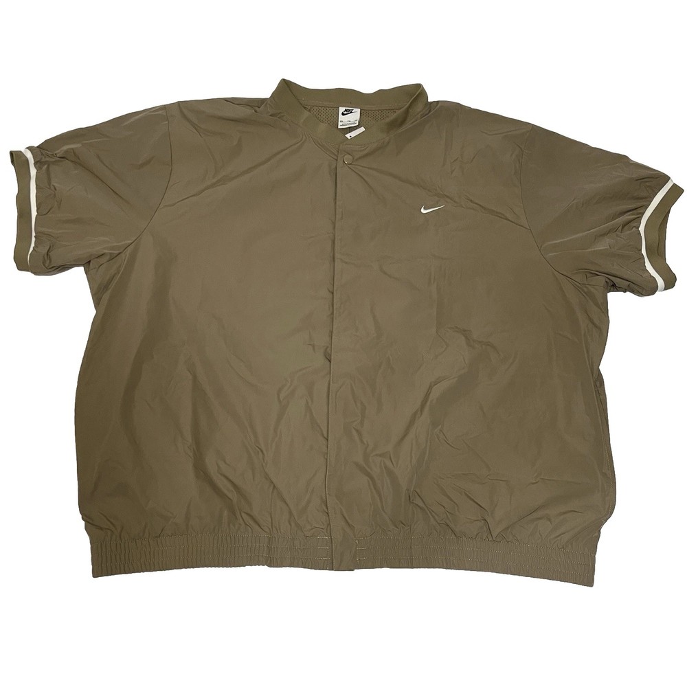 Nike Authentics Short Sleeve Warm Up Button Shirt Loose Fit Men Size 2XL DX3342