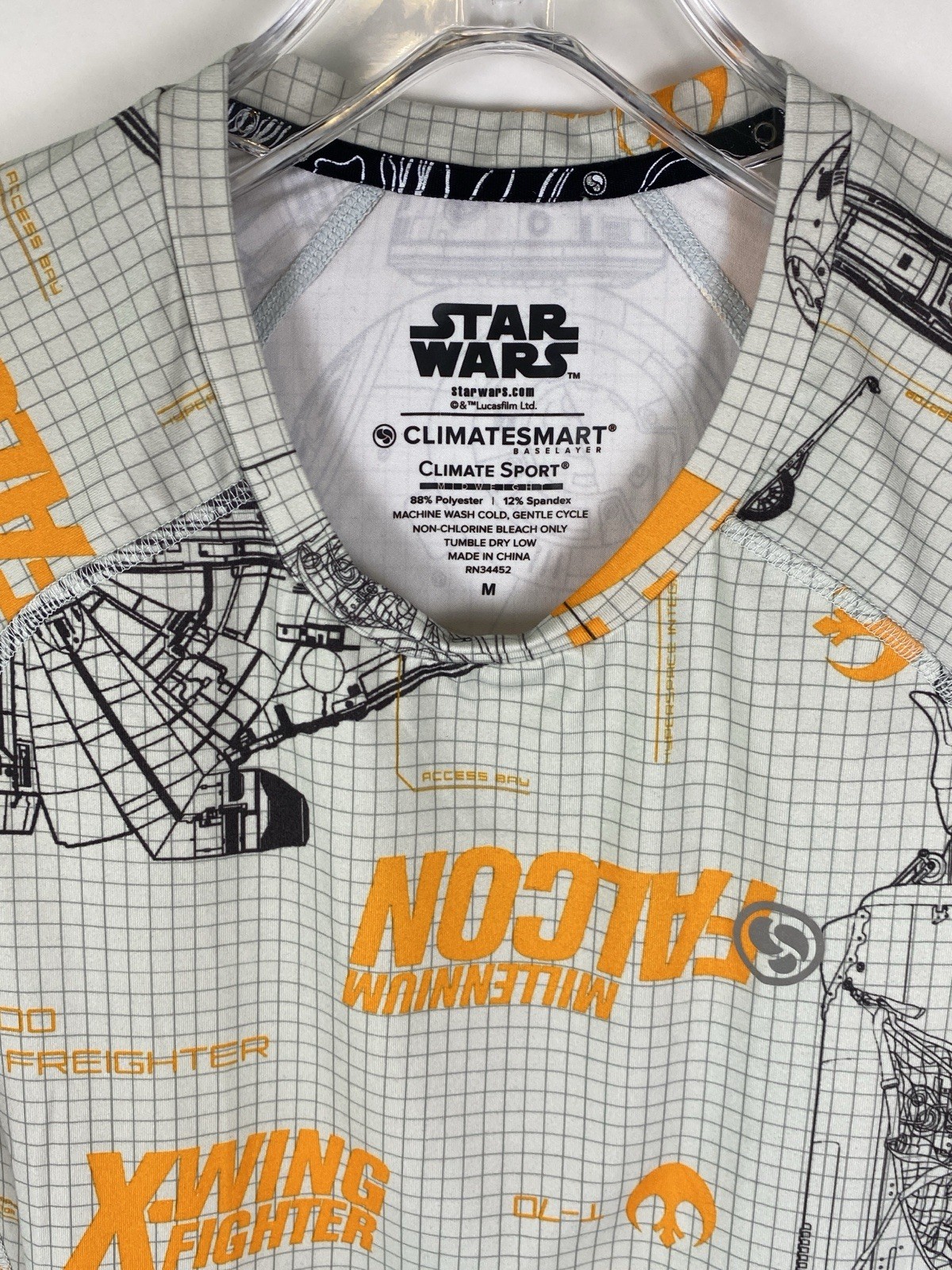 Star Wars Climate Smart Baselayer Gray Graphic Men's Medium Long Sleeve T-Shirt gallery