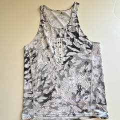 adidas Primeblue Tin Man Elite Men’s Running Tank Camouflage Gray/White/Black S