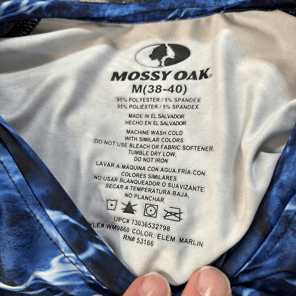 MOSSY OAK FISHING Elements Agua Long Sleeve Shirt Blue Size Medium EUC gallery
