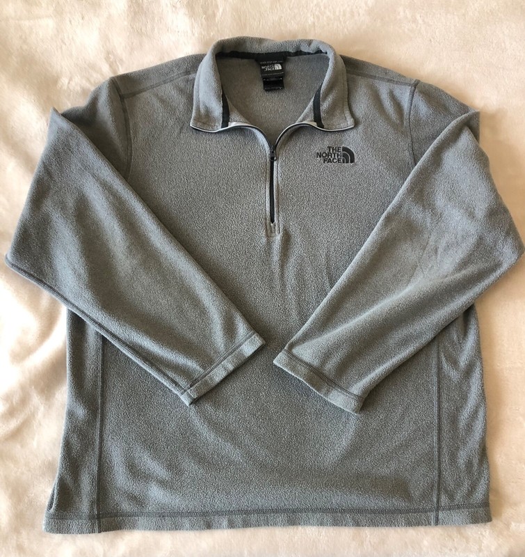 The North Face 1/4 Zip Mens Large Grey Fleece Pullover L Sleeve Climbing Hikeng gallery