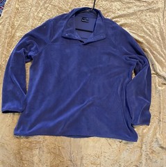 Men’s 32 Degrees Heat Fleece Pullover XL Blue Long Sleeve Quarter Snap Bin 7