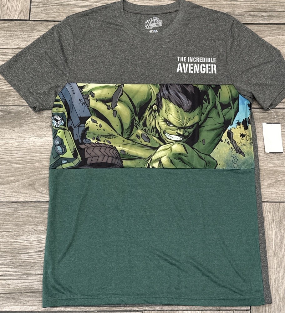 2015 The Incredible Avenger HULK Marvel Performance Workout T-Shirt Size Medium
