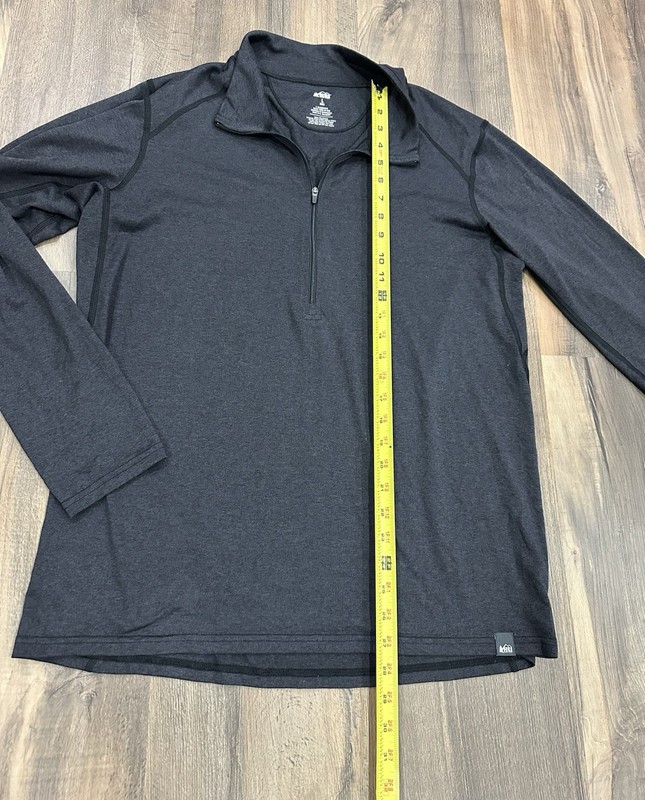 REI Co-op Quarter Zip Lightweight Pullover Mens Large Dark Gray Hiking Shirt Top gallery