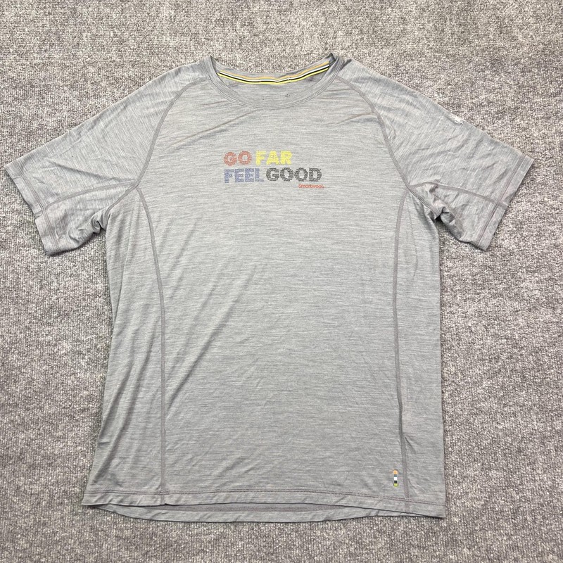Smartwool Shirt Mens Medium Gray Merino Sport 120 Go Far Feel Good Tee Top gallery