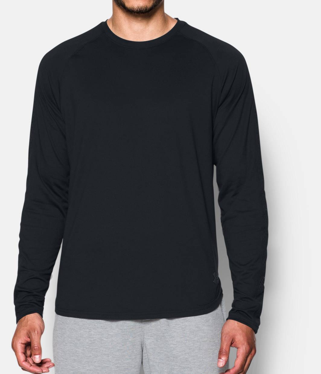 Under Armour Men UA Pursuit Long Sleeve Tee Shirt 1282971 - Black or Grey Size S gallery