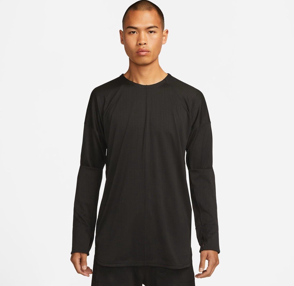NEW Men's Black Nike Dri Fit Yoga Crew Neck Long Sleeve Shirt Size XL F50 gallery