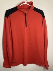 Izod Pullover Men’s Large Red/Black PerformX Ratio 1/4 Zip Cool Fx Long Sleeve