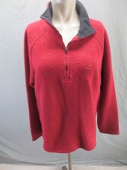 Adidas Size M Mens Red Wool Blend Soft Shell 1/2 Zip Collared Pull Over 386