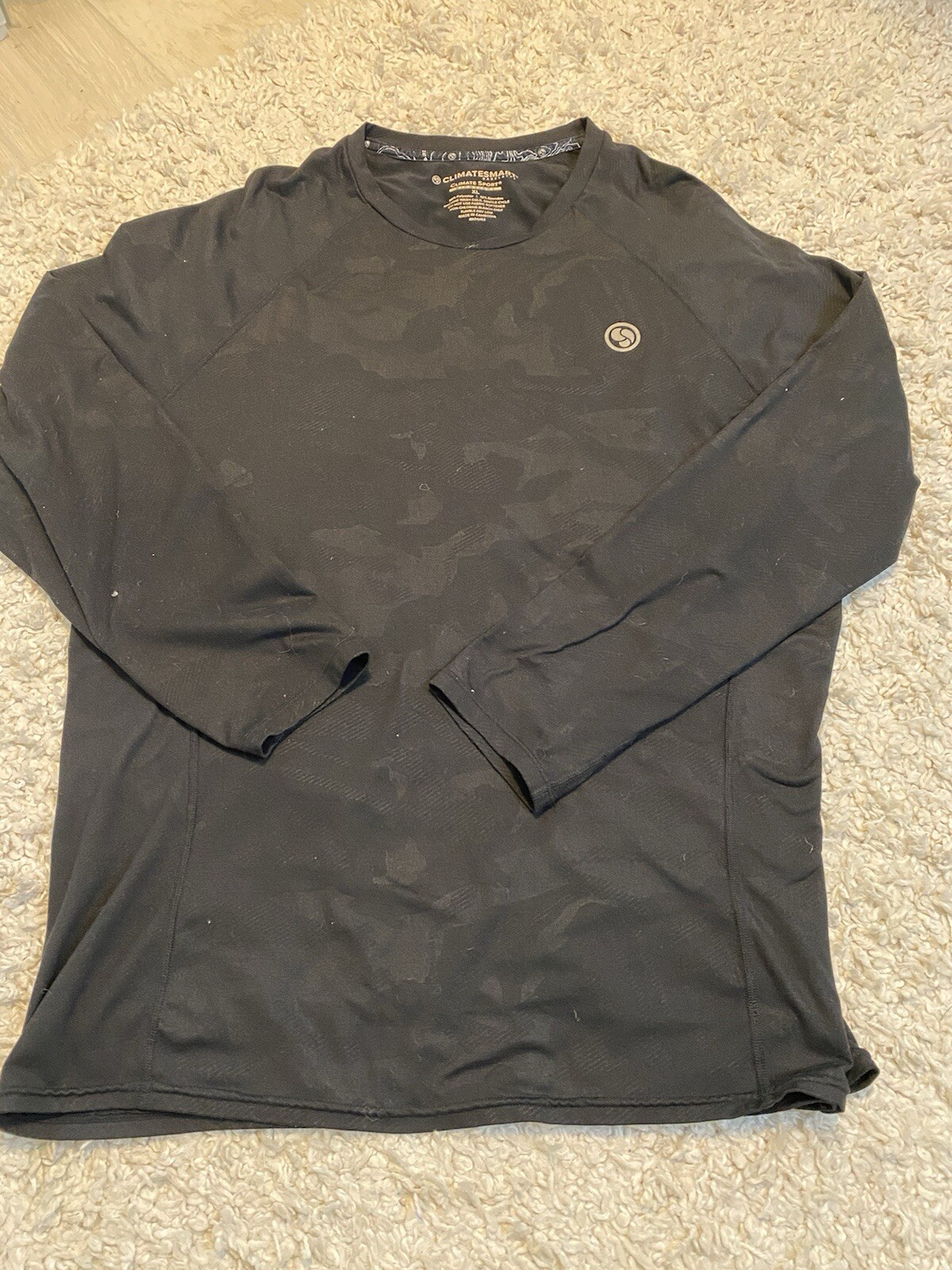 Climate smart men's black long sleeve shirt, xl, 12% spandex gallery