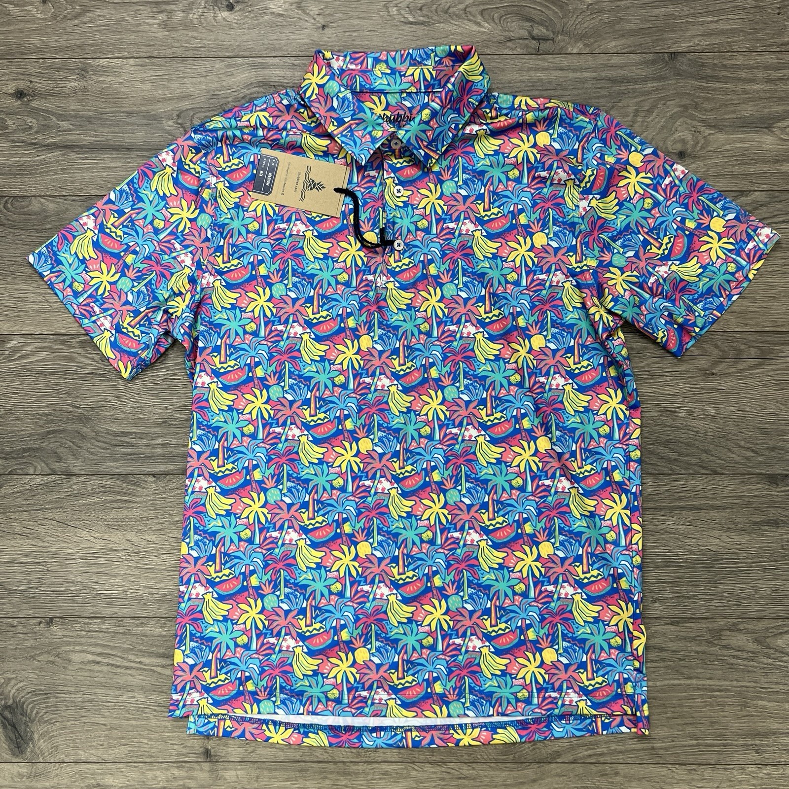 Chubbies Polo Shirt Sz Medium Mens Multicolor Performance 2.0 Tropical Bunch gallery