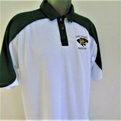 Soccer Shirt Russell Athletic Team Issue Pine Crest Logo Mens Sz L White Green